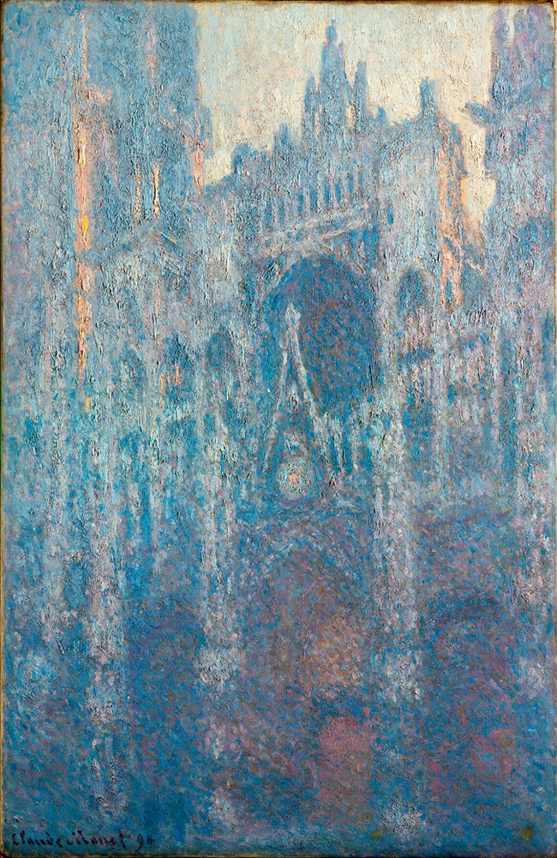 Claude Monet Rouen Cathedral Portal Morning Light Blue Facade Poster - Image 2