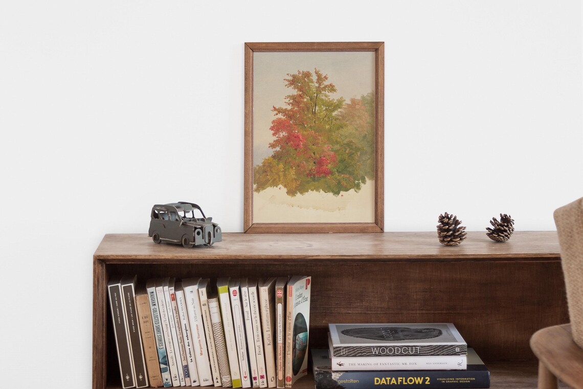 Autumn Tree Art Print, Cozy Rustic Seasonal Foliage - Image 2