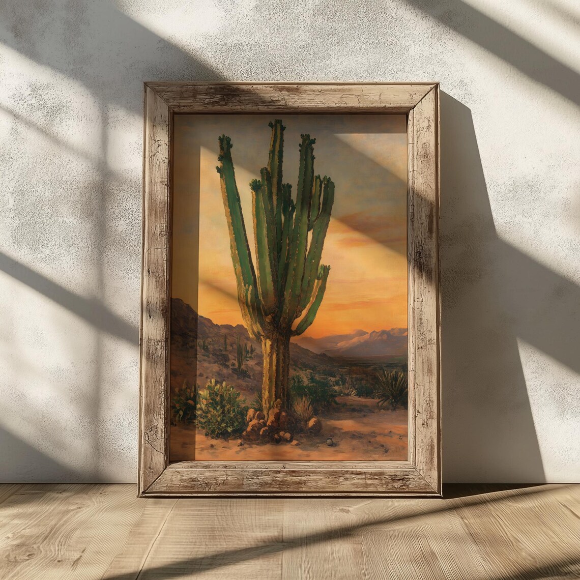 Desert Sentinel Cactus Landscape, Southwest Painting