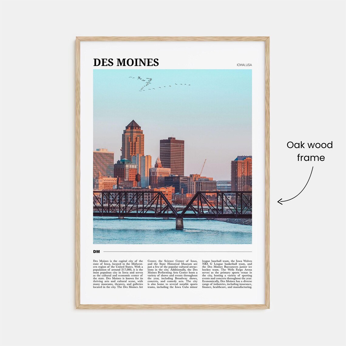 Des Moines Travel Poster No. 2, Iowa Art Print - Image 3