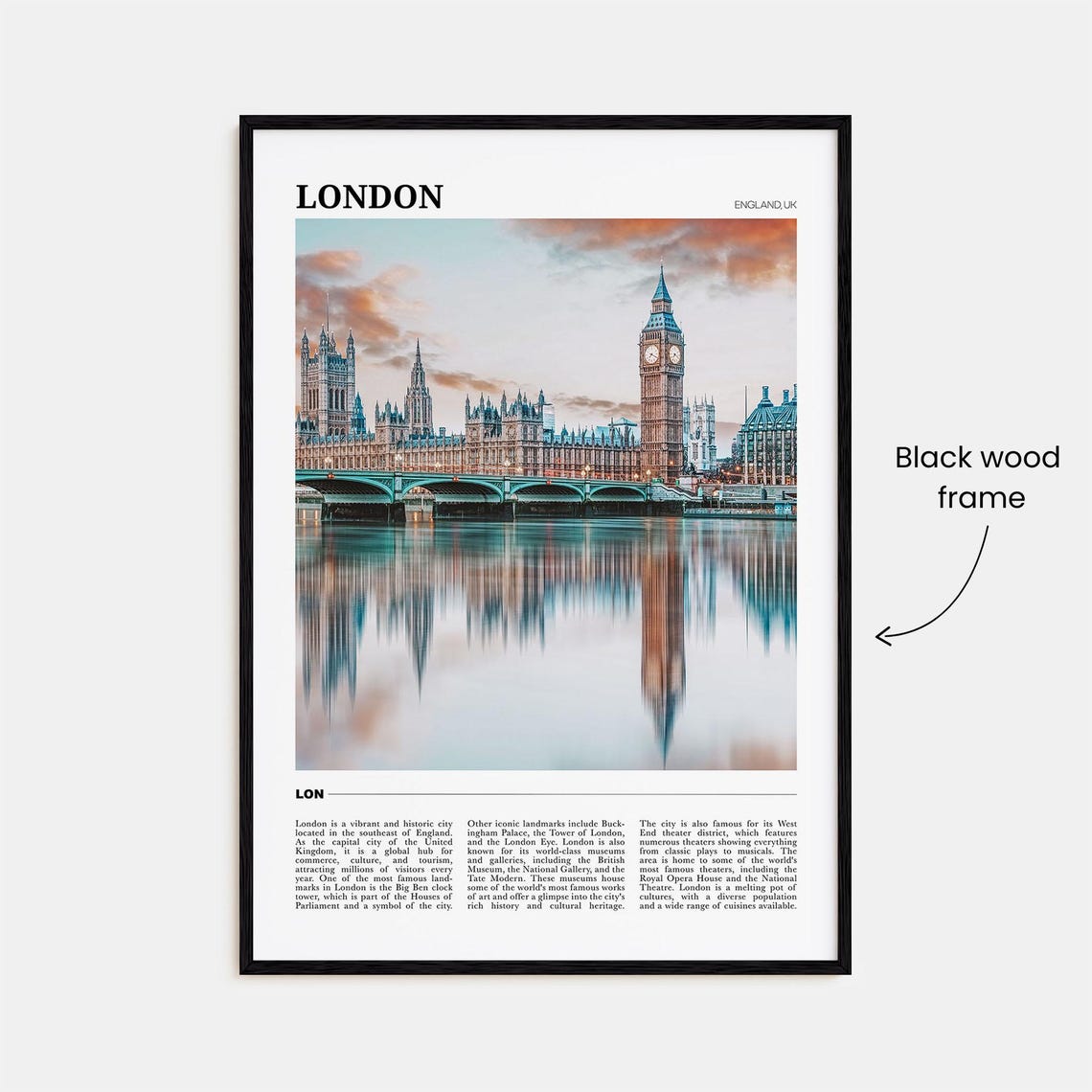 London Travel Poster No 1 London Wall Art London Poster Print London Photo London Decor England Uk - Image 2