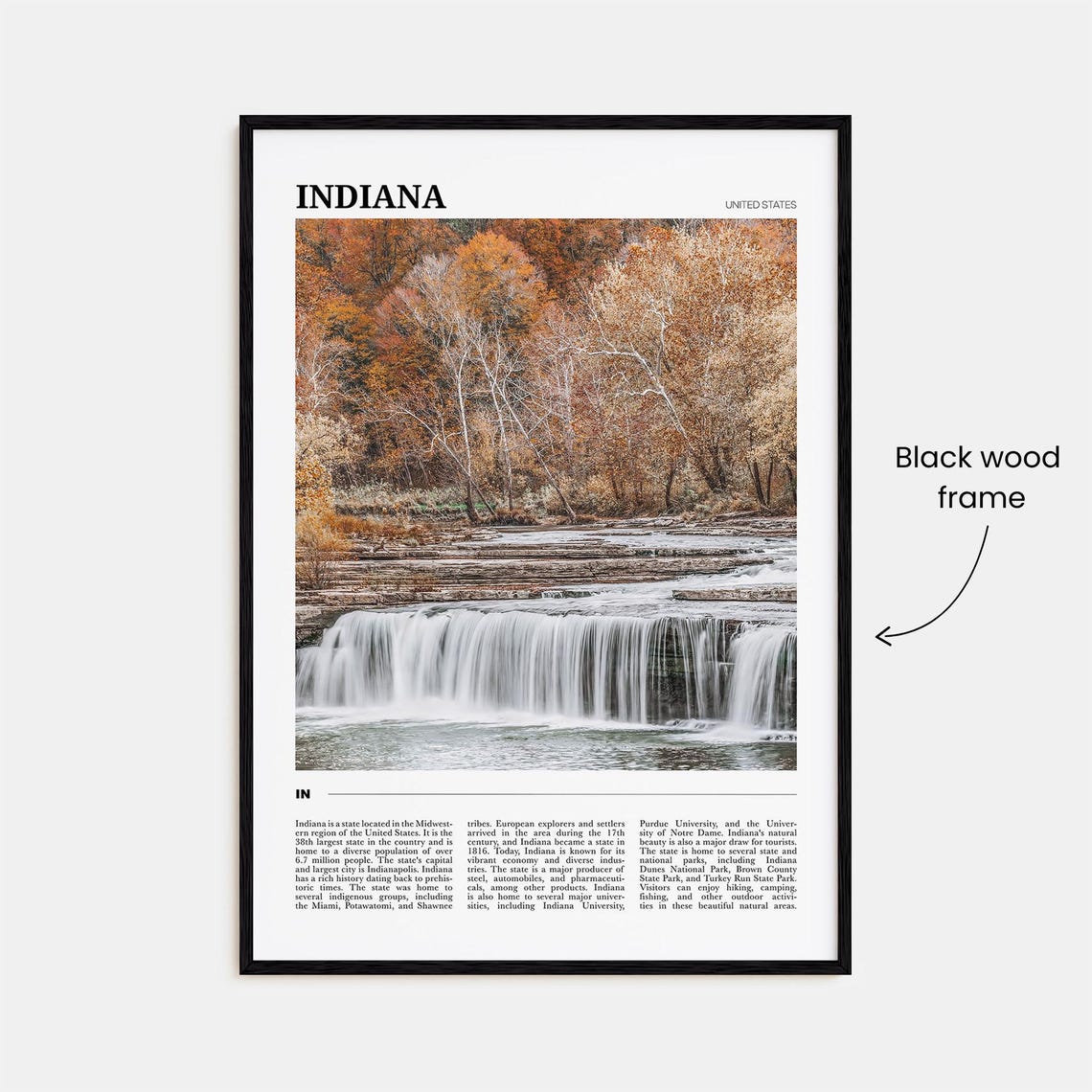 Indiana Travel Poster Indiana Wall Art Indiana Poster Print Indiana Photo Indiana Decor Usa - Image 2