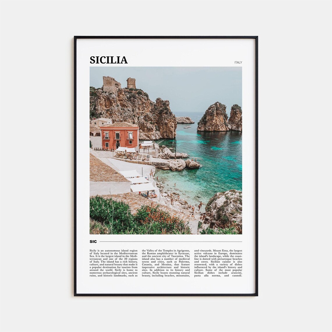 Sicilia Travel Poster, Italy Travel Wall Art