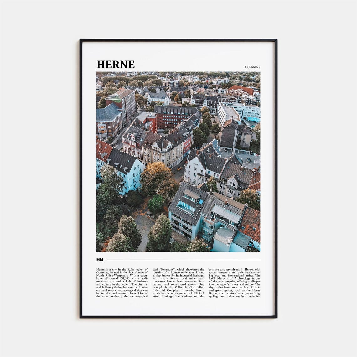 Herne Germany Historic European Old Town Rooftops City Poster