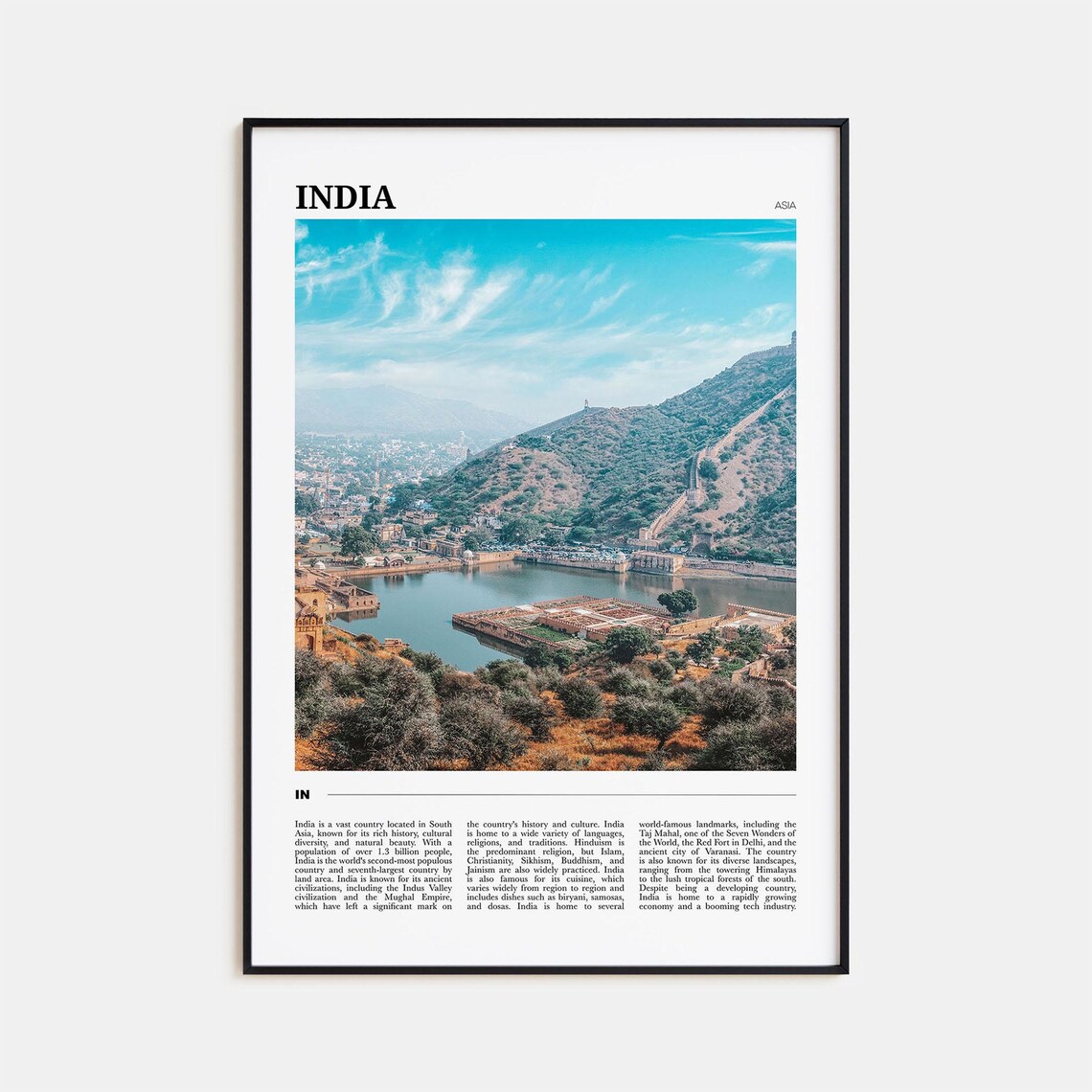 India Asia Royal Heritage Palace Lake and Hill Fort View Poster