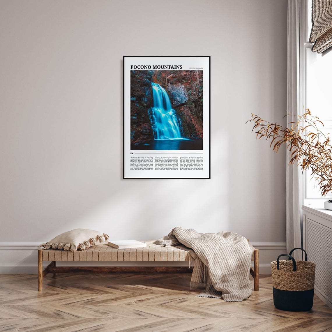 Pocono Mountains Pennsylvania USA Forest Waterfall Glow Poster - Image 4