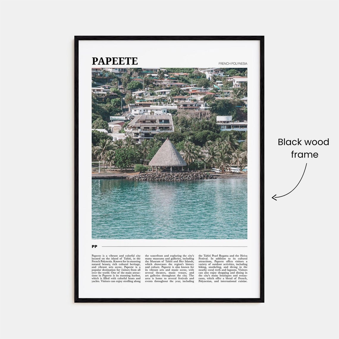 Papeete French Polynesia Tahiti Harbor Waterfront Scene Poster - Image 2