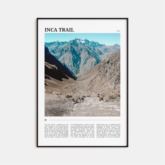 Inca Trail Travel Poster, Peru Adventure Art Print