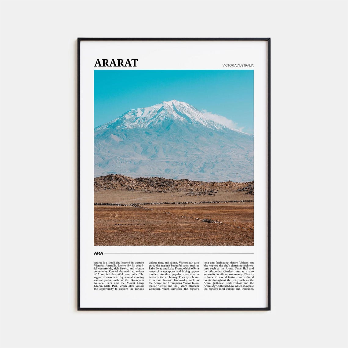 Ararat Victoria Australia Snow Capped Mountain Scenery Poster