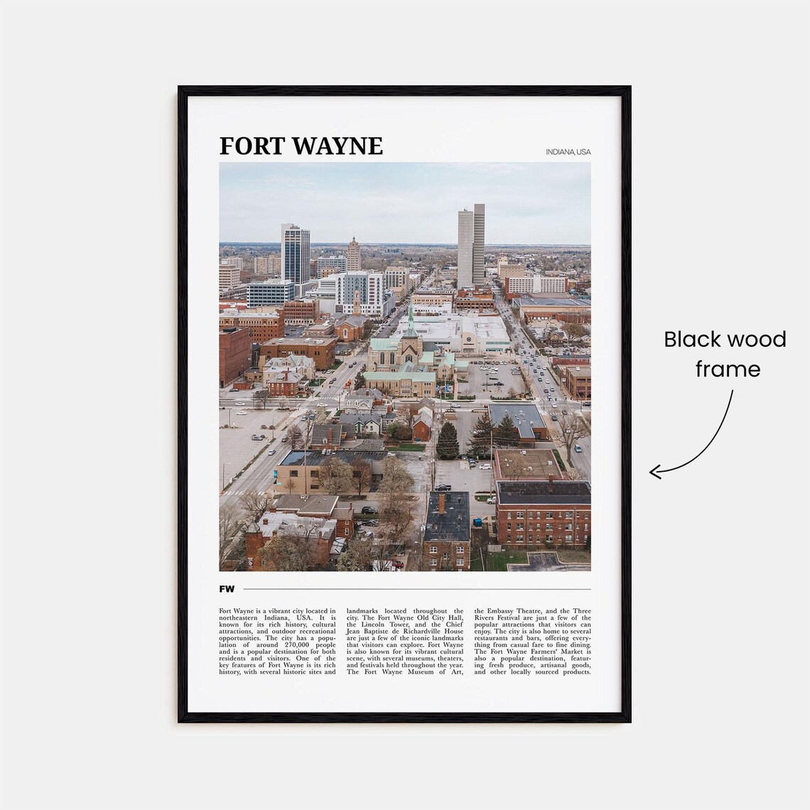Fort Wayne Travel Poster, Indiana USA Art Print - Image 2