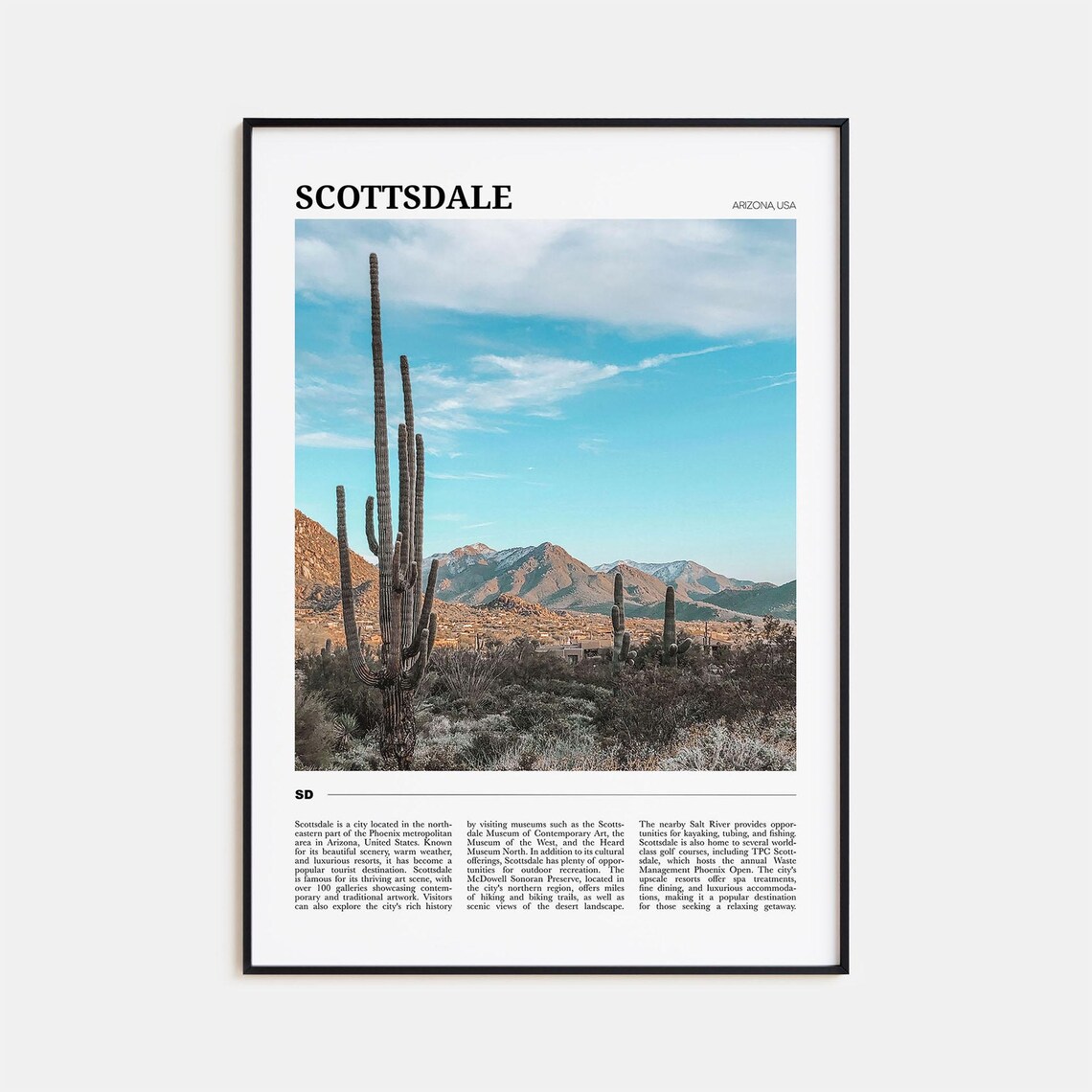 Scottsdale Travel Poster, Arizona Wall Art Print