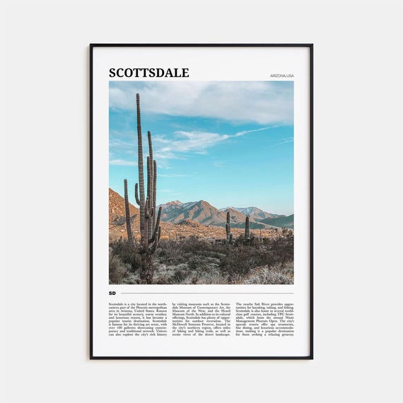 Scottsdale Travel Poster, Arizona Wall Art Print