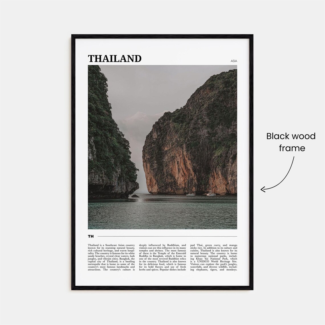 Thailand Limestone Sea Cliffs Tropical Cove Asia Travel Poster - Image 2
