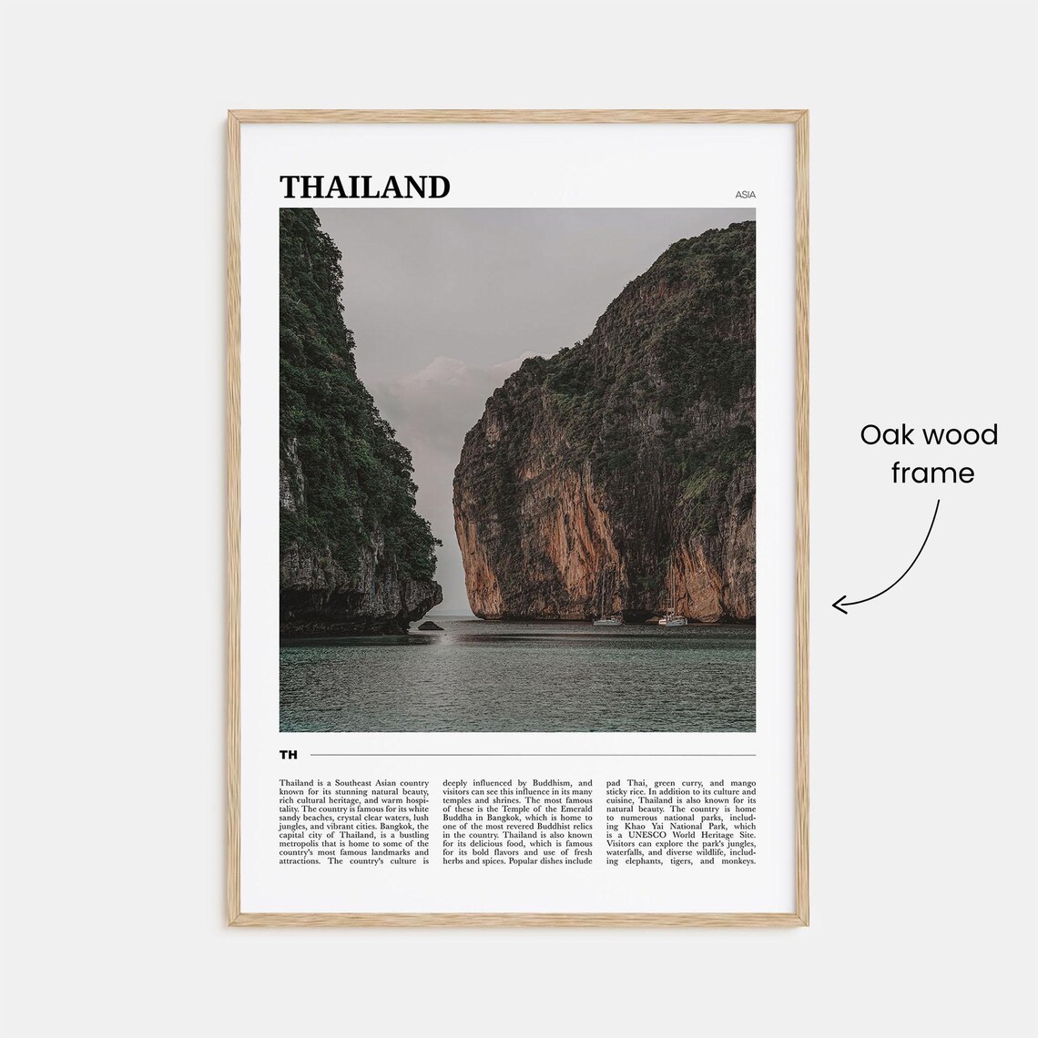 Thailand Limestone Sea Cliffs Tropical Cove Asia Travel Poster - Image 3