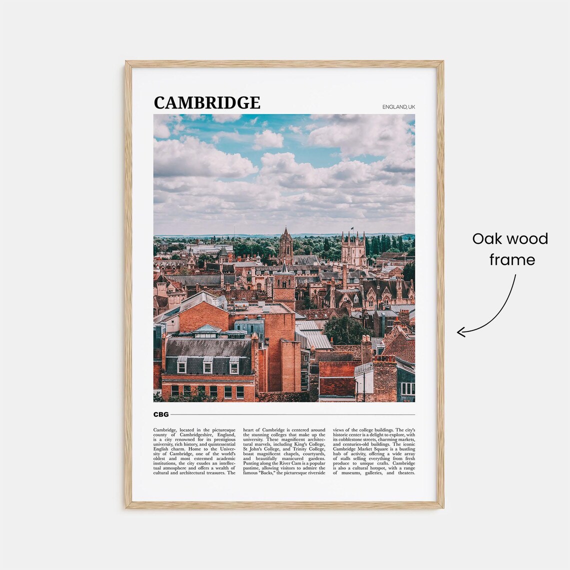 Cambridge Travel Poster, England Wall Art Print - Image 3