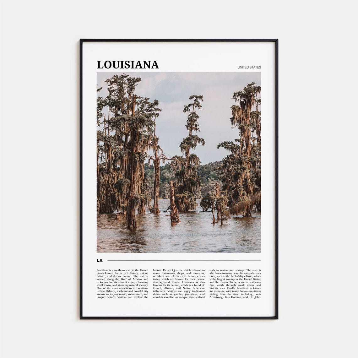 Louisiana Travel Poster Louisiana Wall Art Louisiana Poster Print Louisiana Photo Louisiana Decor Usa
