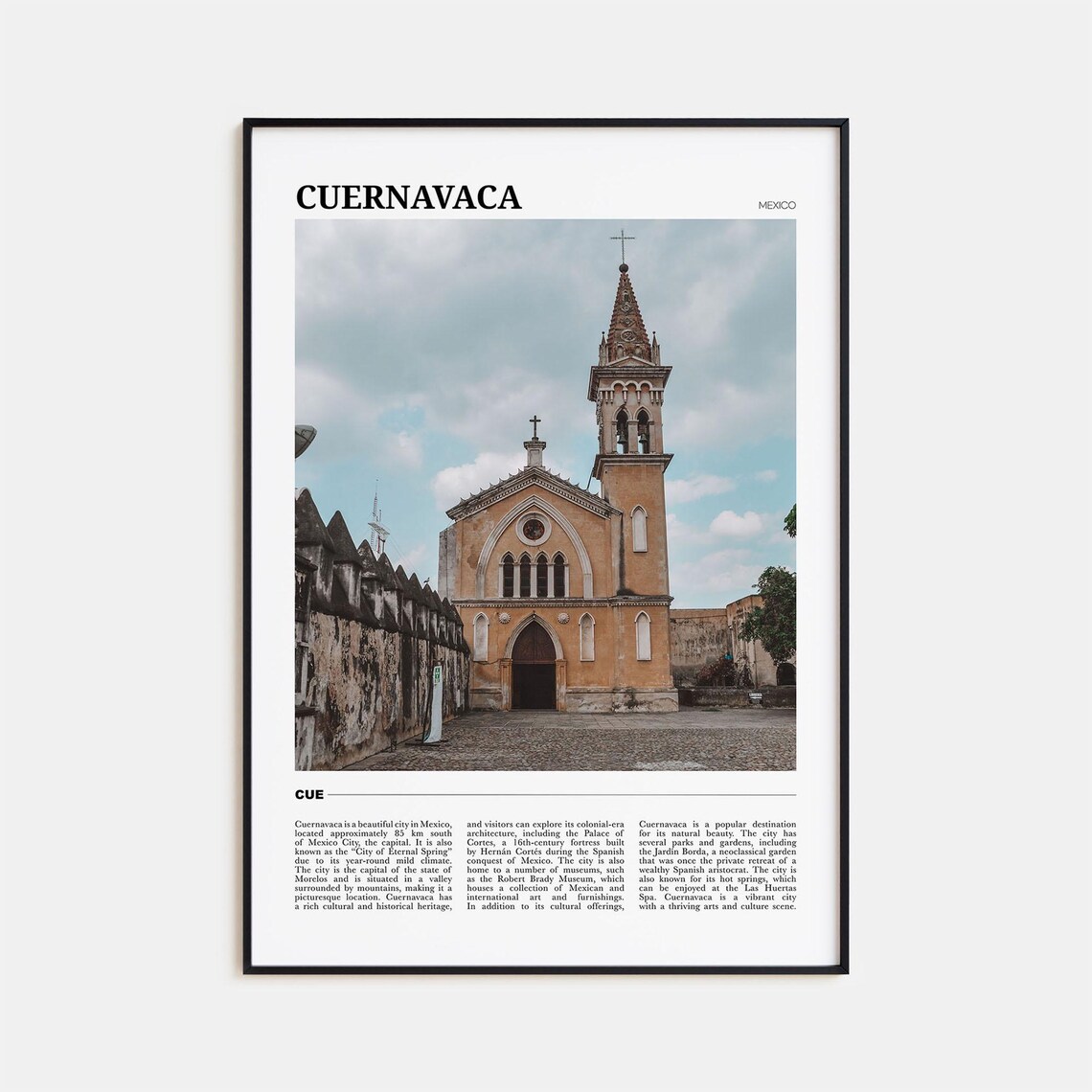 Cuernavaca Travel Poster, Mexico Wall Art Print