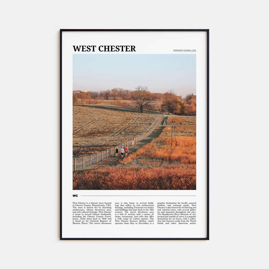 West Chester Pennsylvania Autumn Countryside Trail Photography Poster