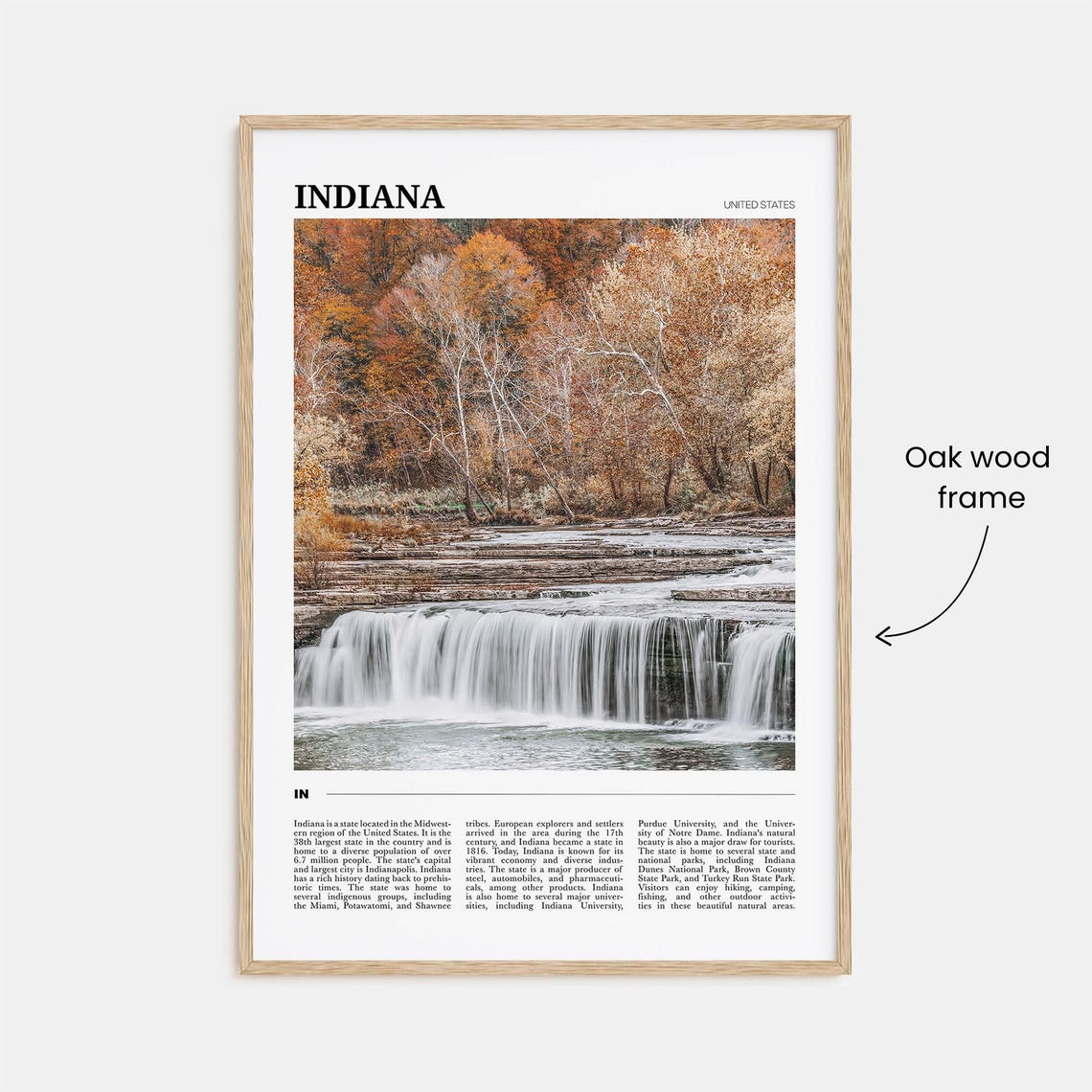 Indiana Travel Poster Indiana Wall Art Indiana Poster Print Indiana Photo Indiana Decor Usa - Image 3