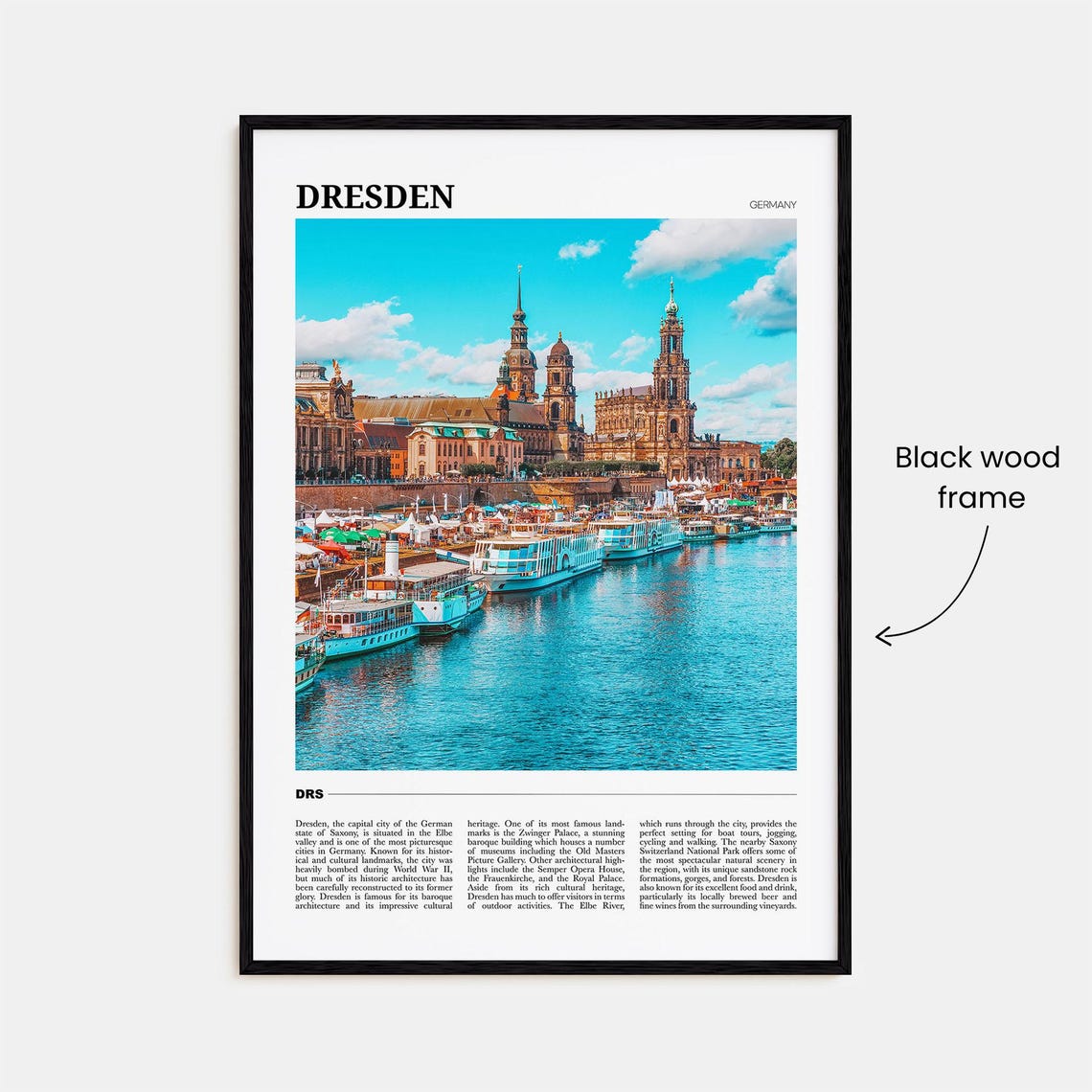 Dresden Germany Elbe River Old Town Baroque Cityscape Poster - Image 2