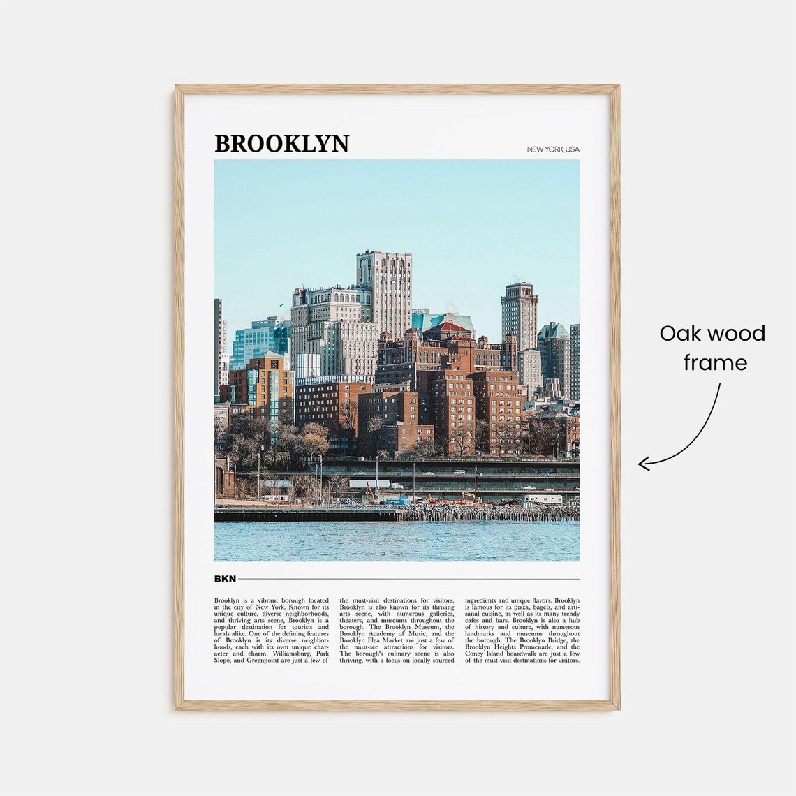Brooklyn New York Skyline Waterfront Photo Urban Travel Poster - Image 3