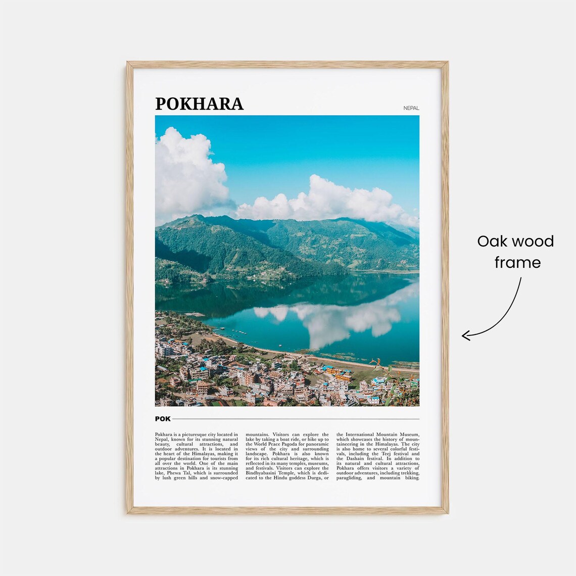 Pokhara Nepal Phewa Lake and Himalayan Mountains Travel Poster - Image 3