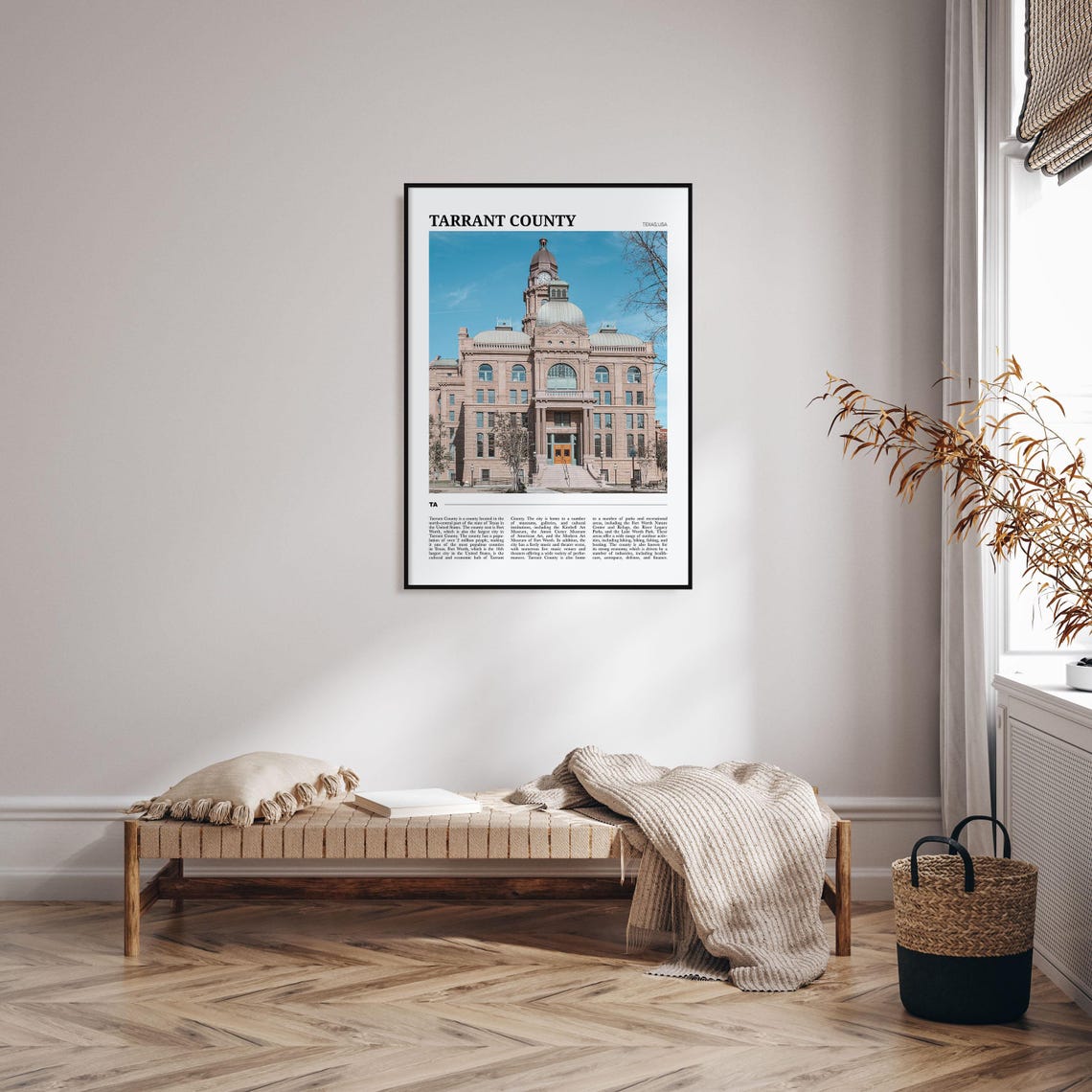 Tarrant County Texas Historic Fort Worth Courthouse Travel Poster - Image 4