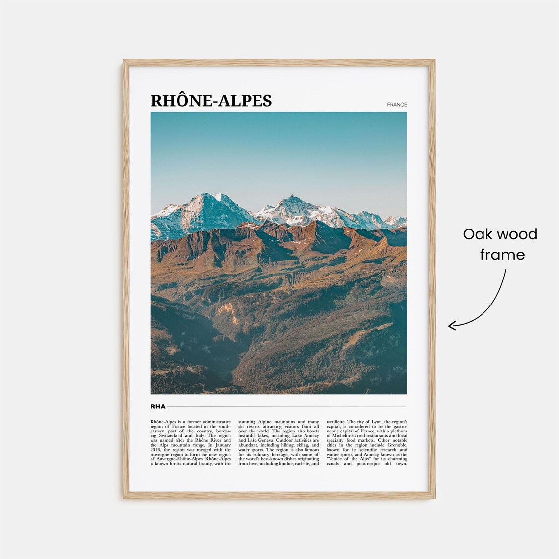 Rhone Alpes France Alpine Peaks Snow Capped Mountains Travel Poster - Image 3
