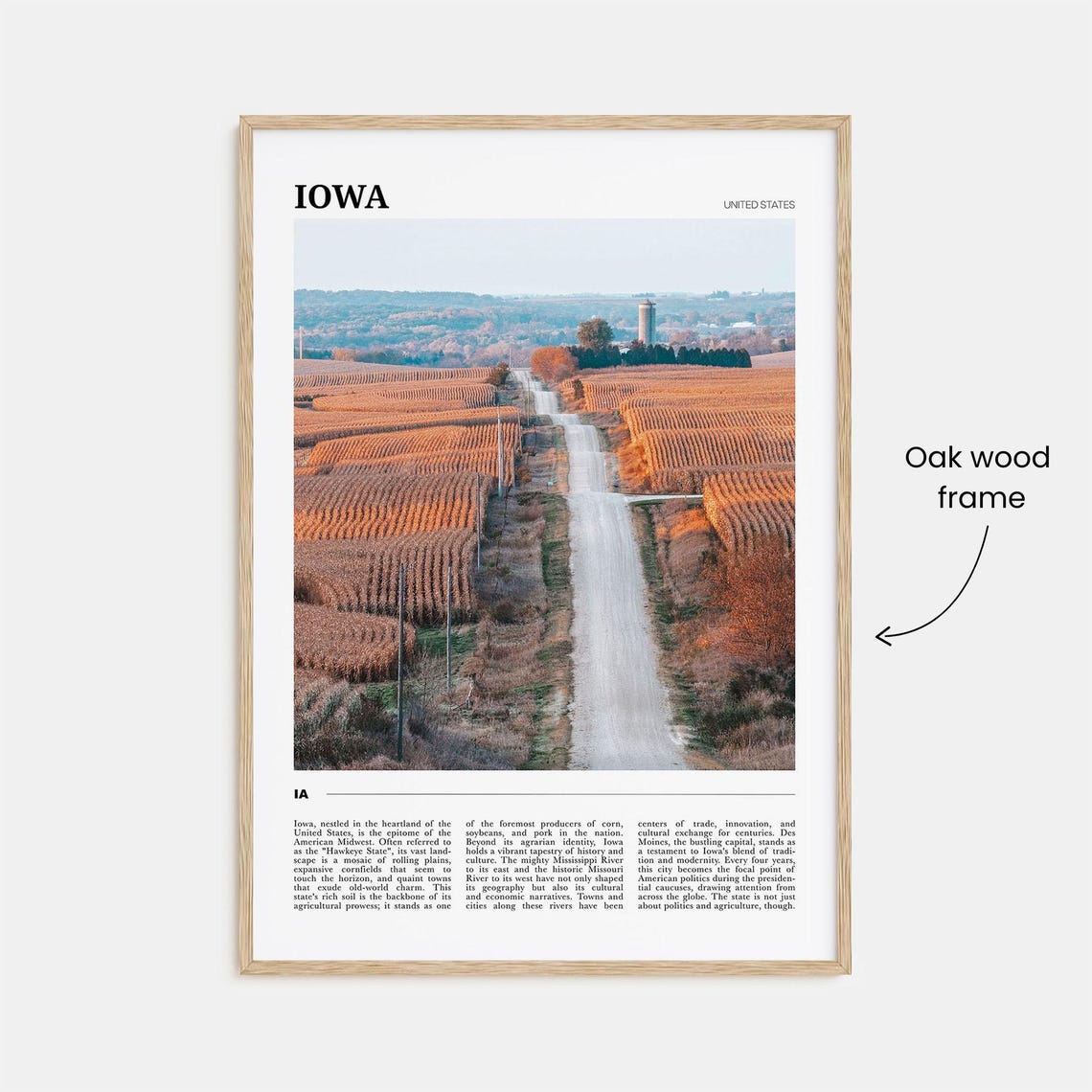 Iowa Travel Poster Cornfields Country Road Sunset Heartland View - Image 3