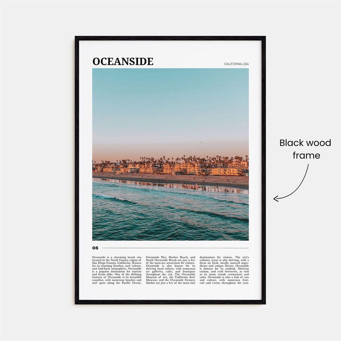 Oceanside California Beach Sunset Palm Trees Ocean Travel Poster - Image 2