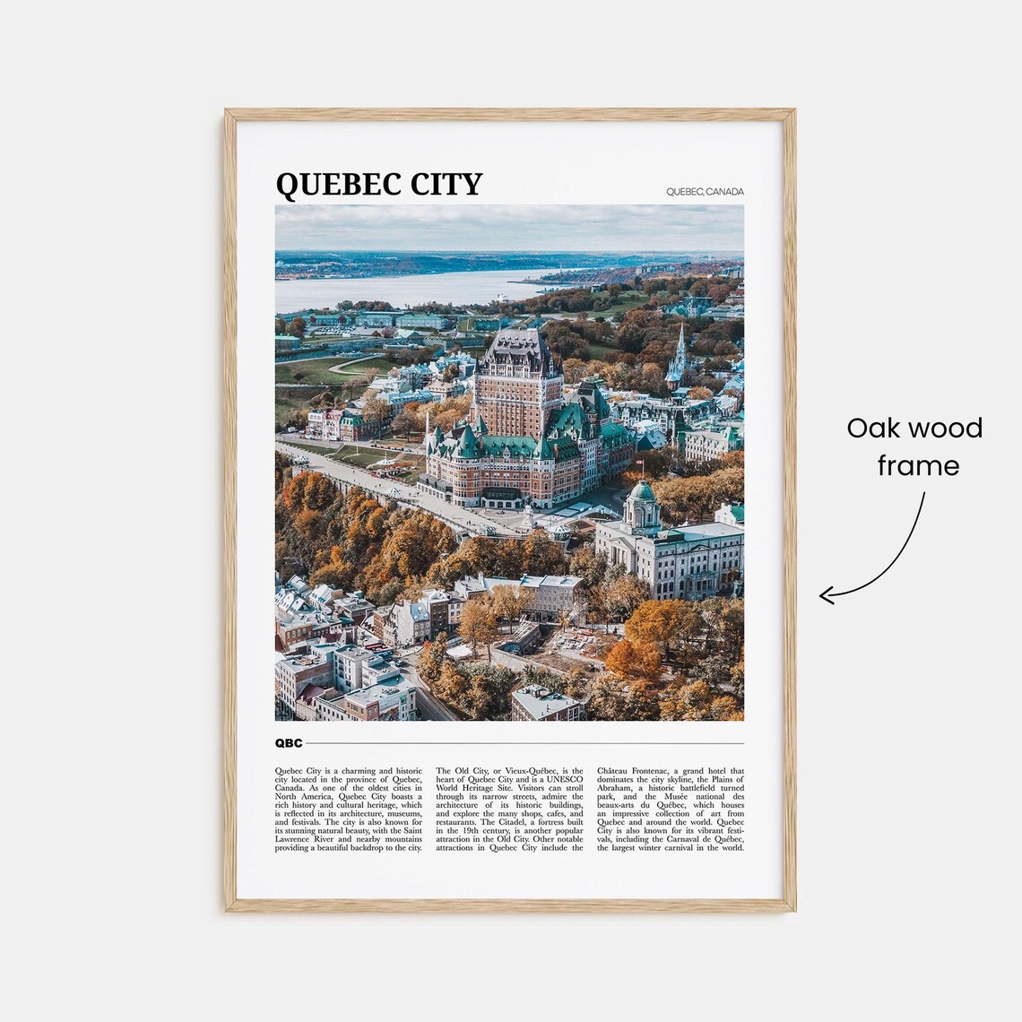 Quebec City Canada Grand Chateau Frontenac Aerial View Poster - Image 3