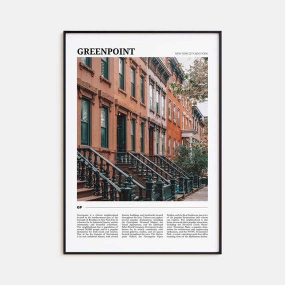 Greenpoint Travel Poster, New York City Art Print