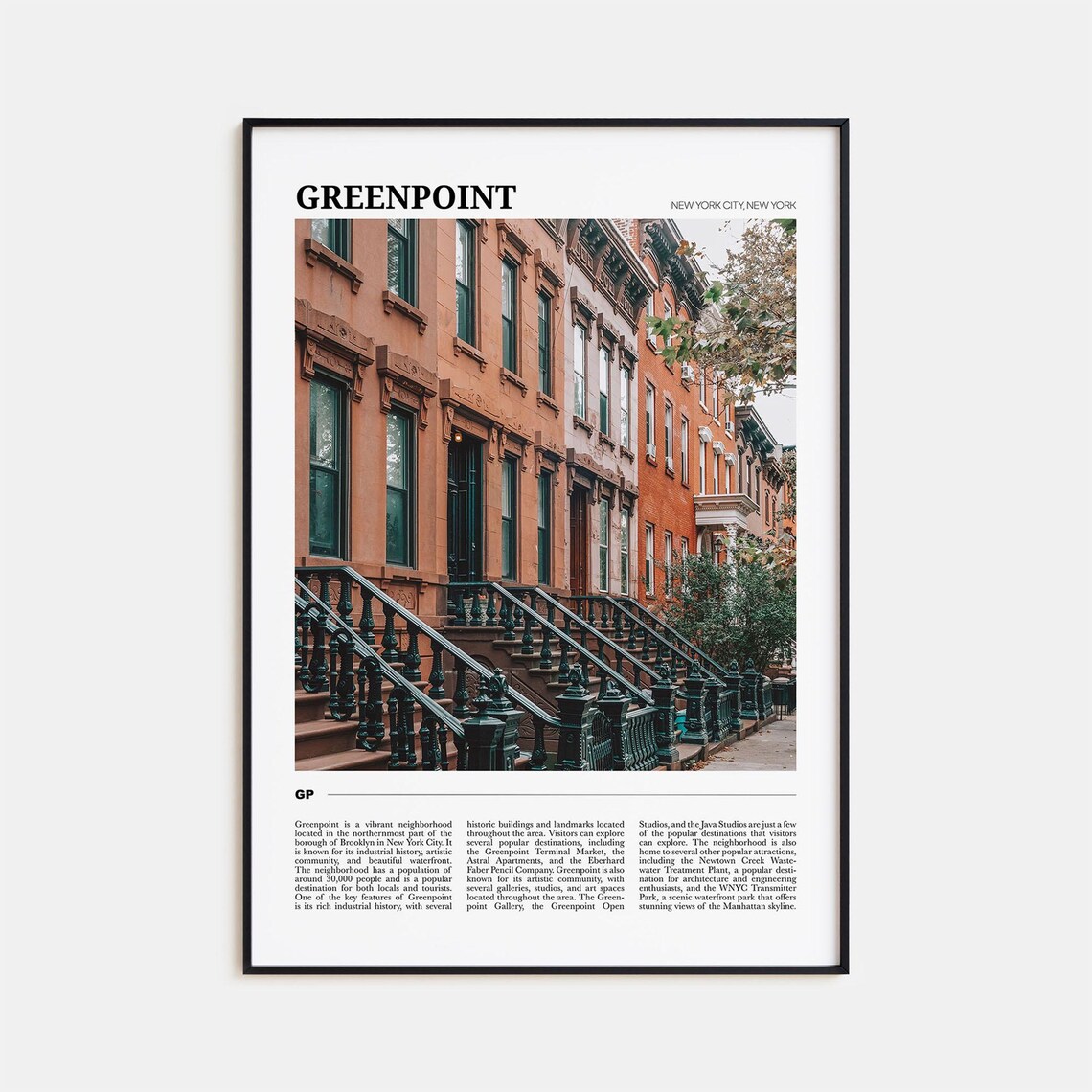 Greenpoint Travel Poster, New York City Art Print