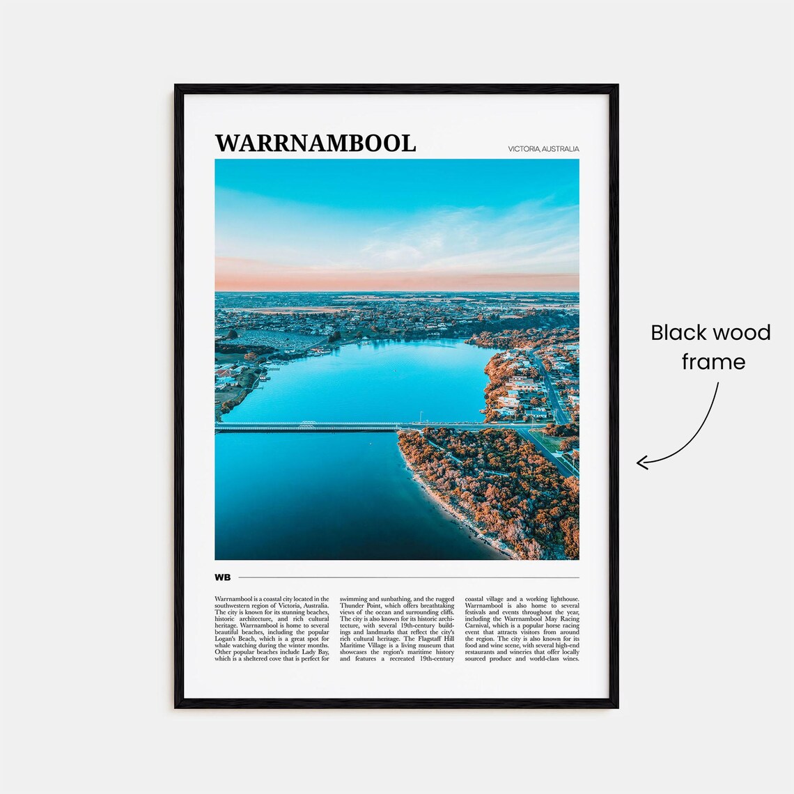 Warrnambool Victoria Australia Coastal Harbor Aerial View Poster - Image 2