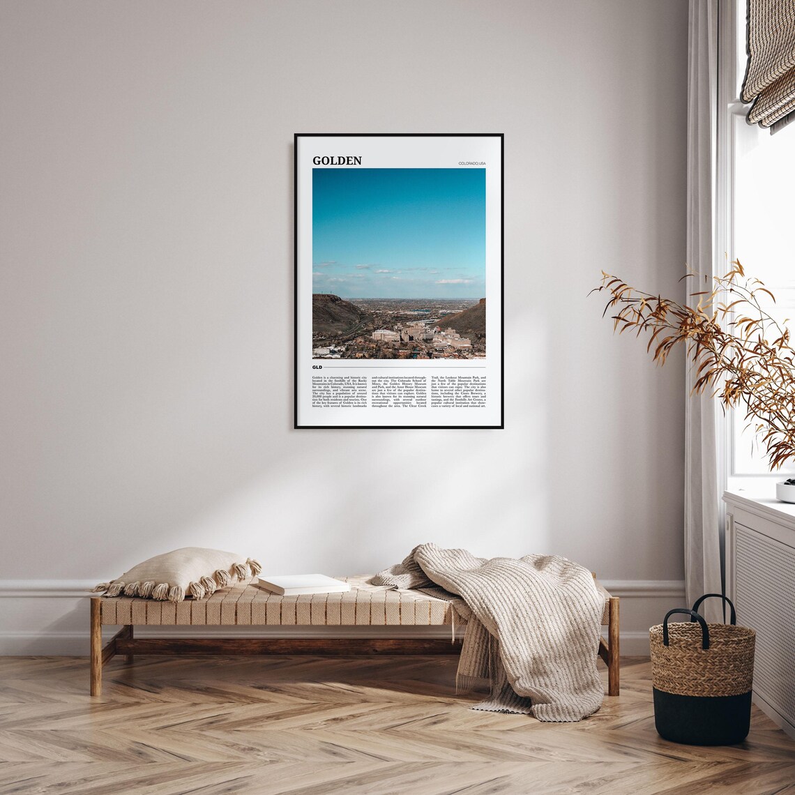 Golden Colorado Rocky Mountain Foothills Panoramic City View Poster - Image 4