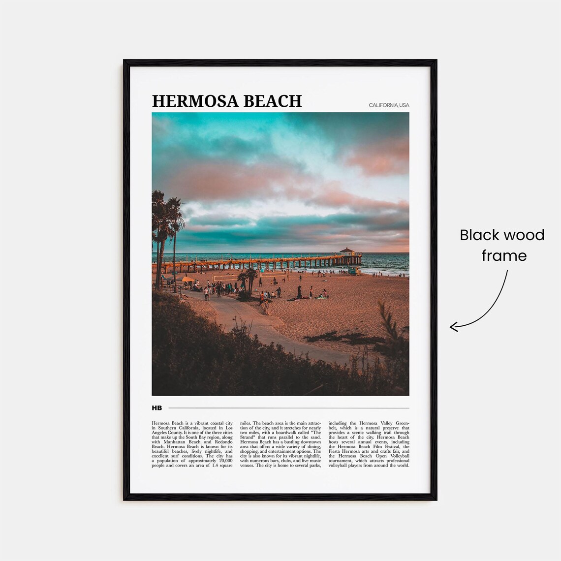 Hermosa Beach Travel Poster, California USA - Image 2