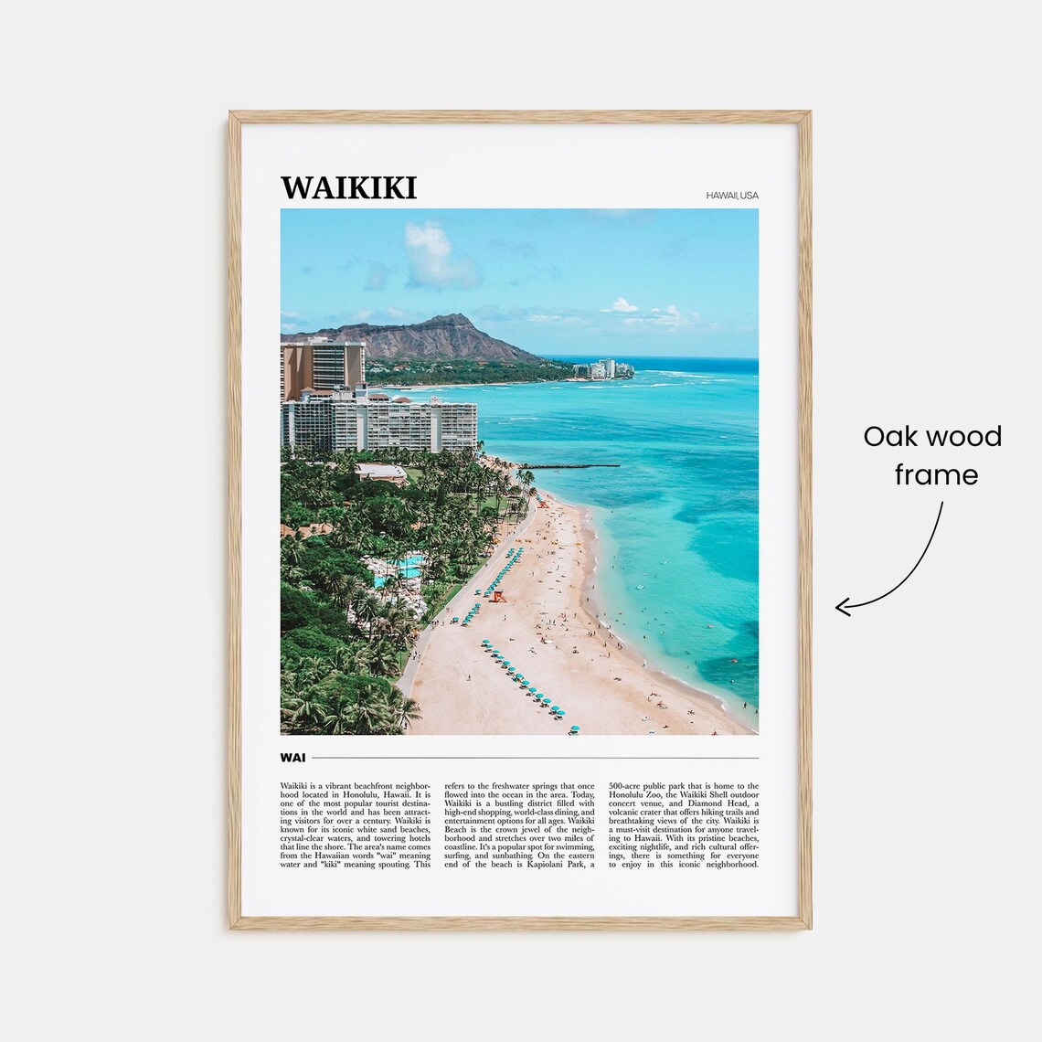Waikiki Travel Poster, Hawaii Travel Art Print - Image 3