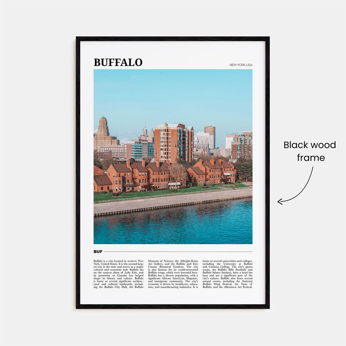 Buffalo Travel Poster, New York Usa Wall Art - Image 2