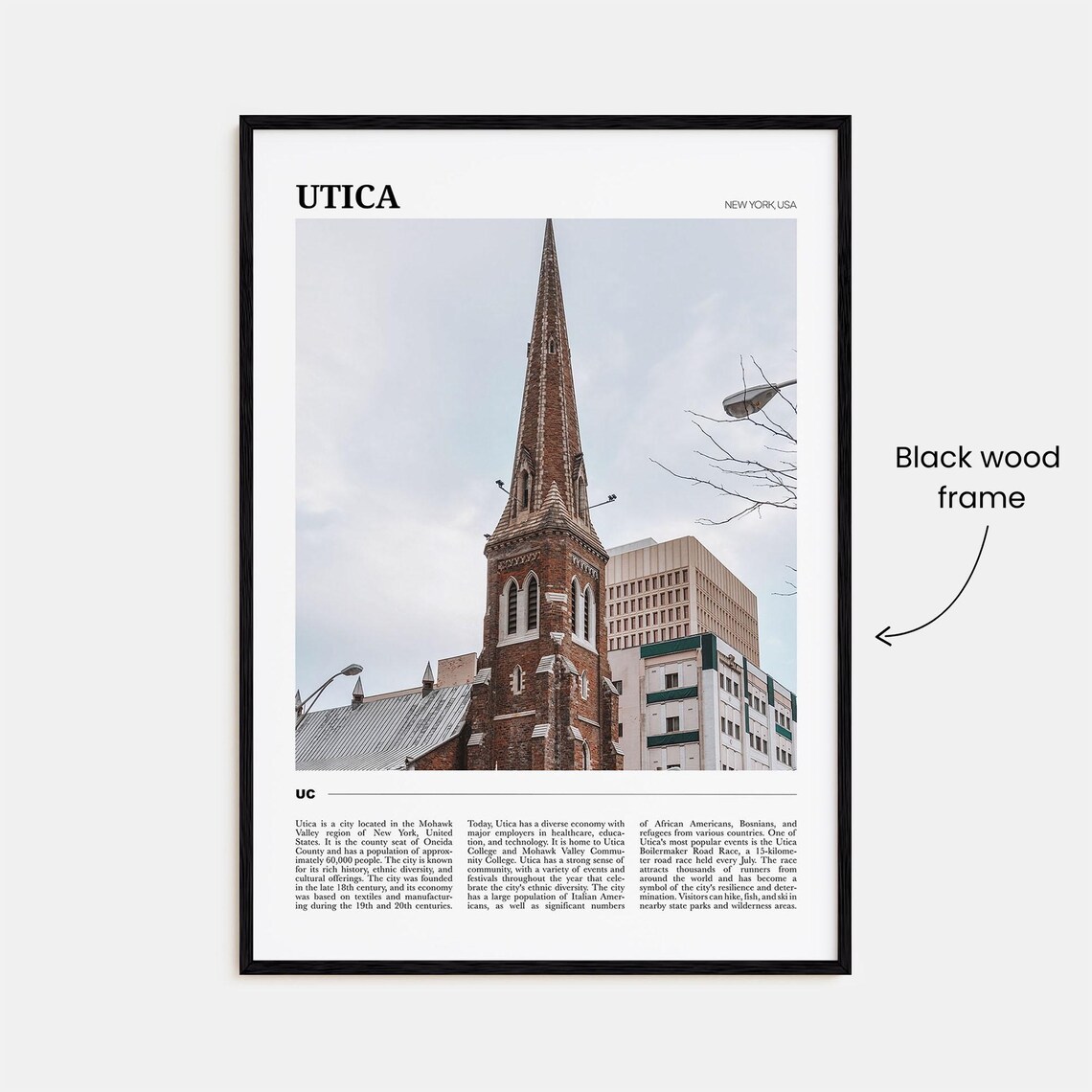 Utica New York Historic Brick Church Steeple Photography Poster - Image 2