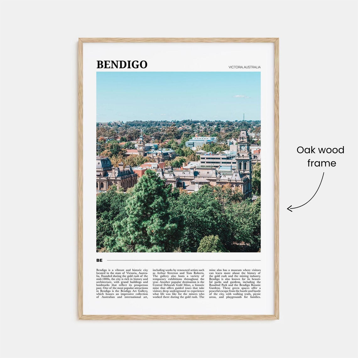Bendigo Australia Gold Rush City Skyline Historic Tower Poster - Image 3