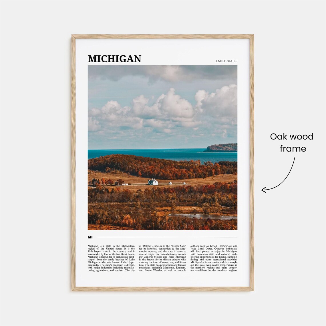 Michigan Autumn Lakeshore Fall Colors Great Lakes Travel Poster Series - Image 3