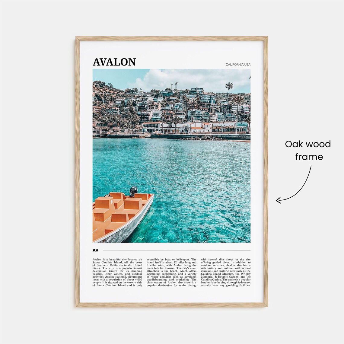 Avalon California Catalina Island Harbor Turquoise Water Poster - Image 3