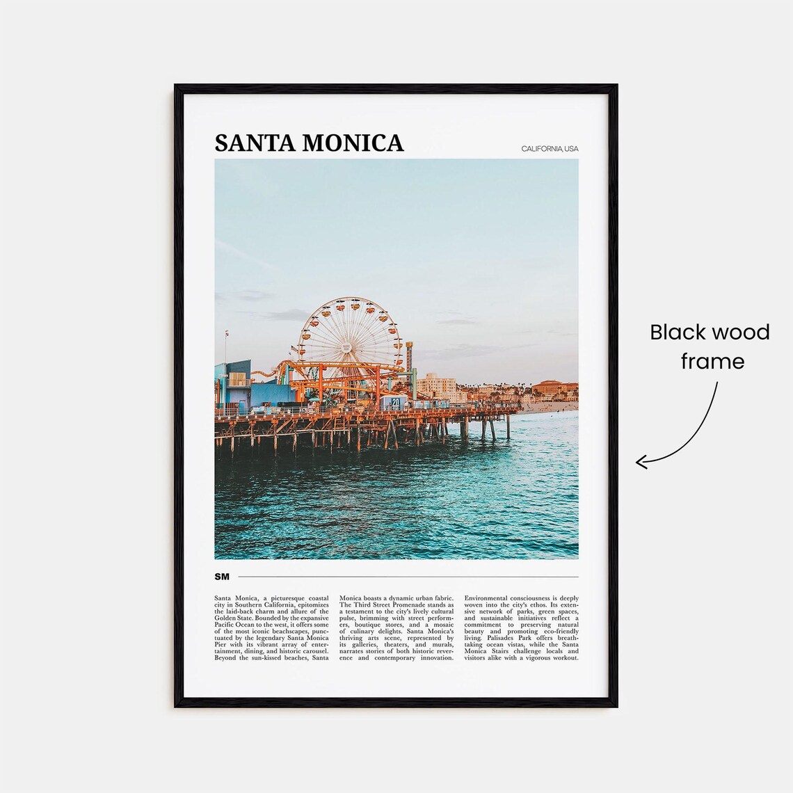 Santa Monica Travel Poster No 2 Santa Monica Wall Art Santa Monica Poster Print Santa Monica Photo Santa Monica Decor - Image 2
