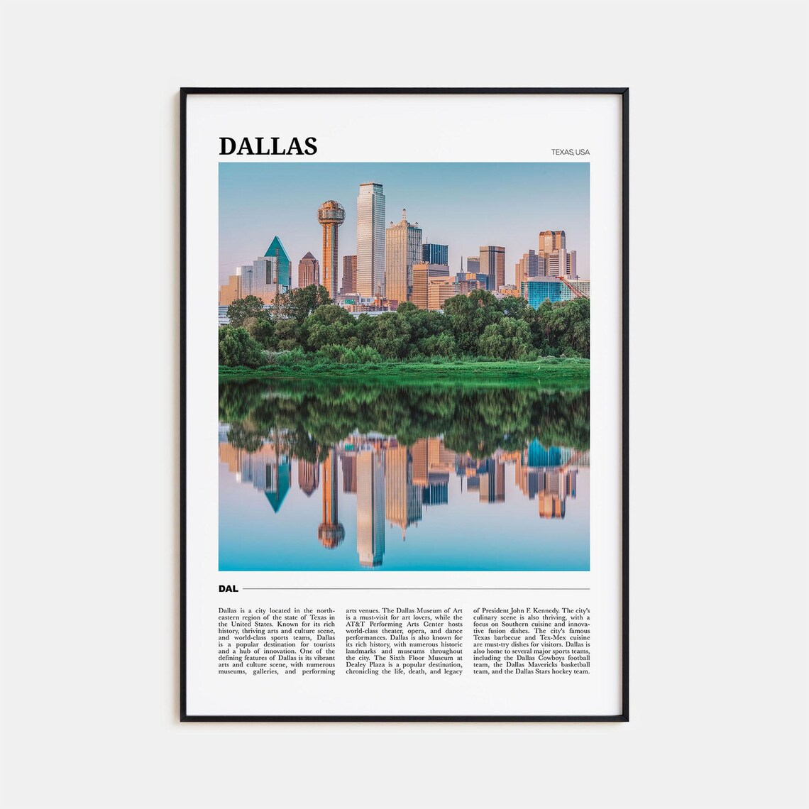 Dallas Travel Poster No. 2, Texas Travel Poster