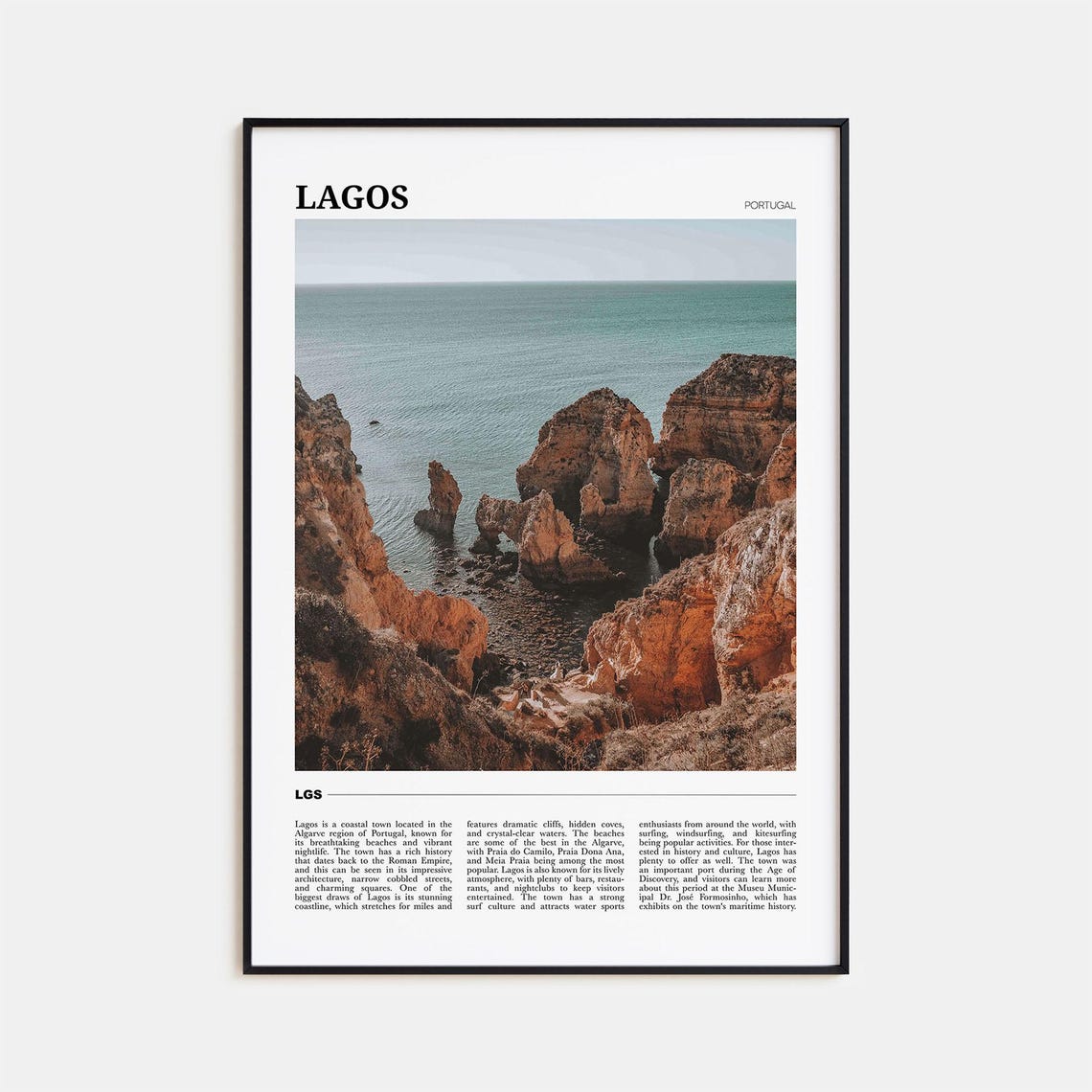Lagos Portugal Algarve Sea Cliffs Dramatic Coast Travel Poster