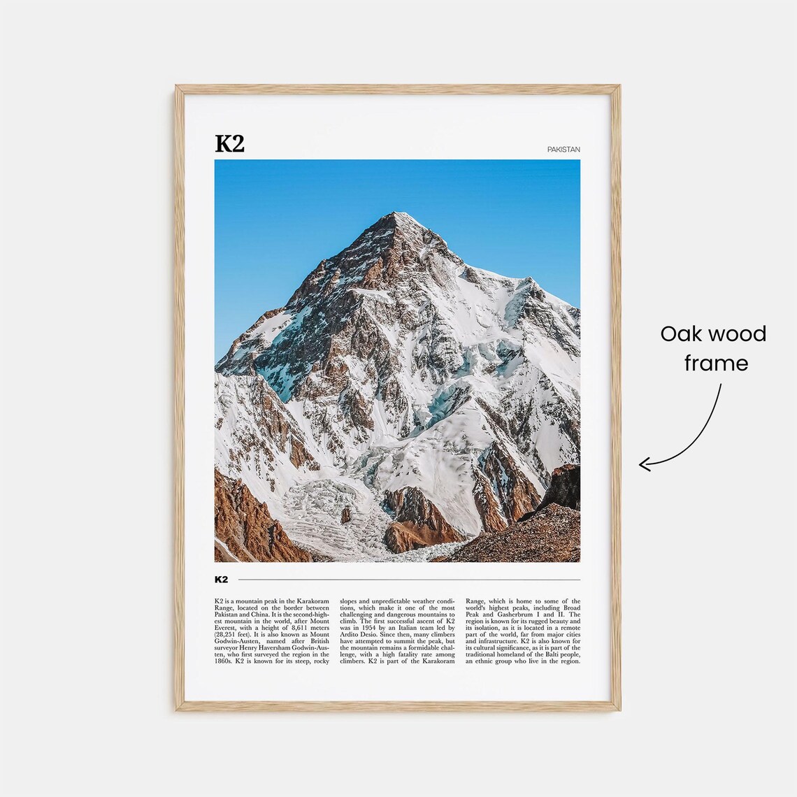K2 Travel Poster, Pakistan Mountain Landscape - Image 3