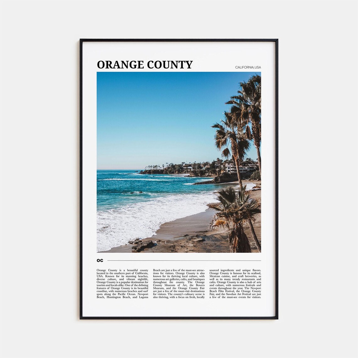 Orange County Travel Poster, California Travel Poster