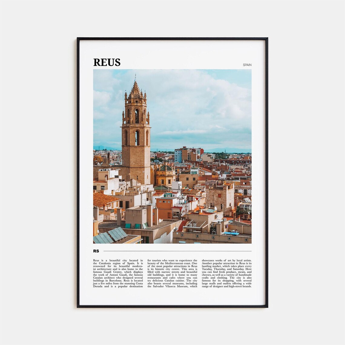 Reus Travel Poster, Spain Wall Art Print