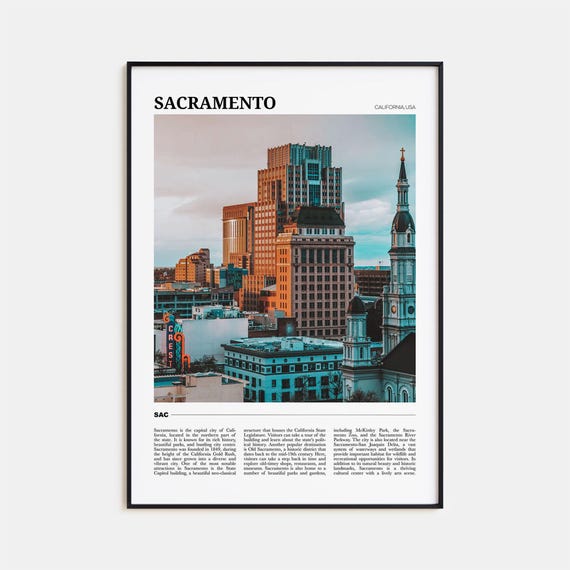 Sacramento Travel Poster, California Wall Art Print