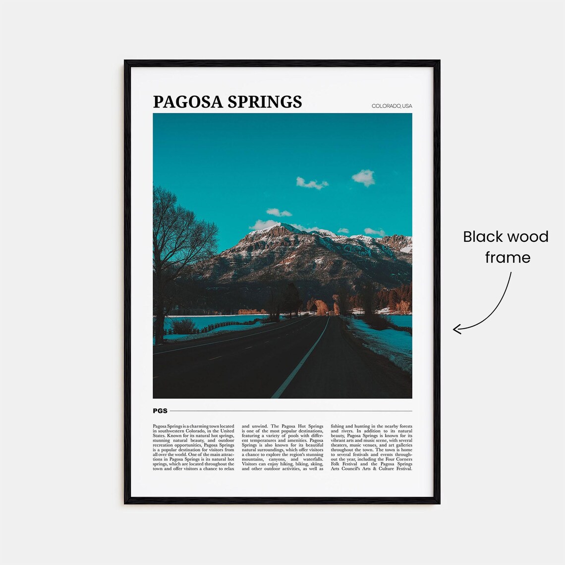 Pagosa Springs Travel Poster, USA Wall Art Print - Image 2